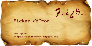 Ficker Áron névjegykártya